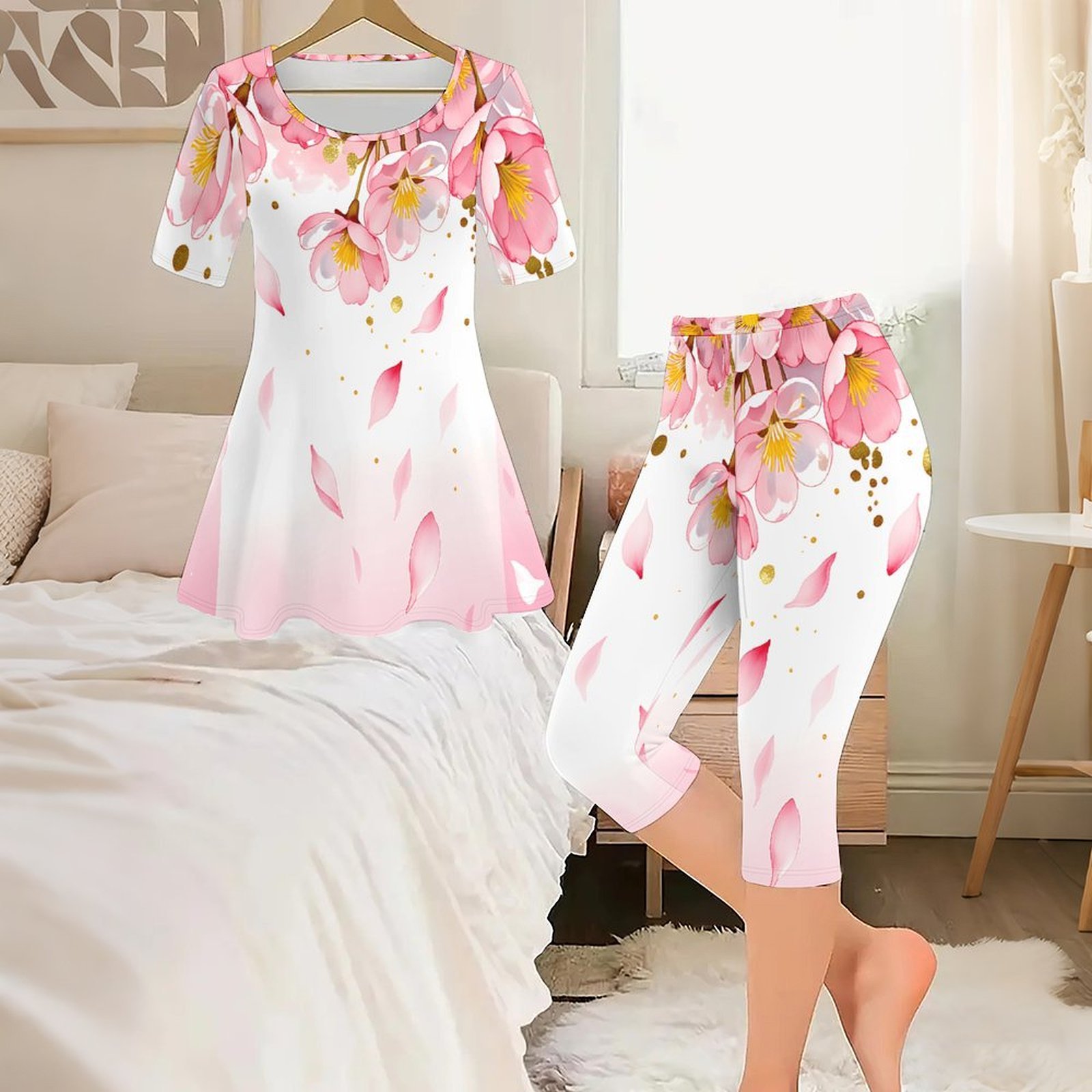 Romper Floral Print - 2-delige vintage print set voor dames,