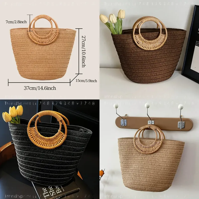 Dames zomer geweven papieren d - Tote Bag Beach recensie en prijs