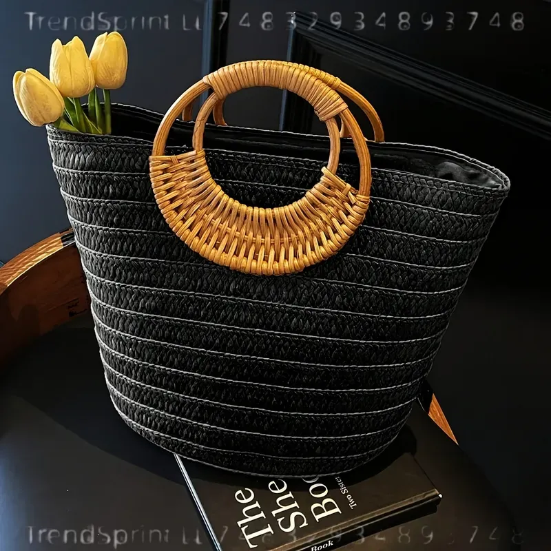Dames zomer geweven papieren d - Tote Bag Beach recensie en prijs