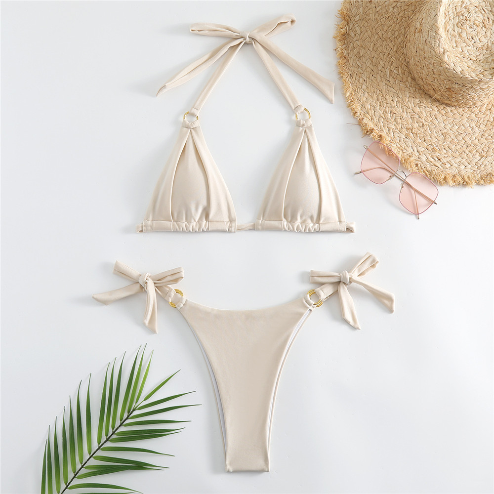 Witte Ruches Boog Kontted Badm - Swimsuit Bikini Ruched recensie en prijs