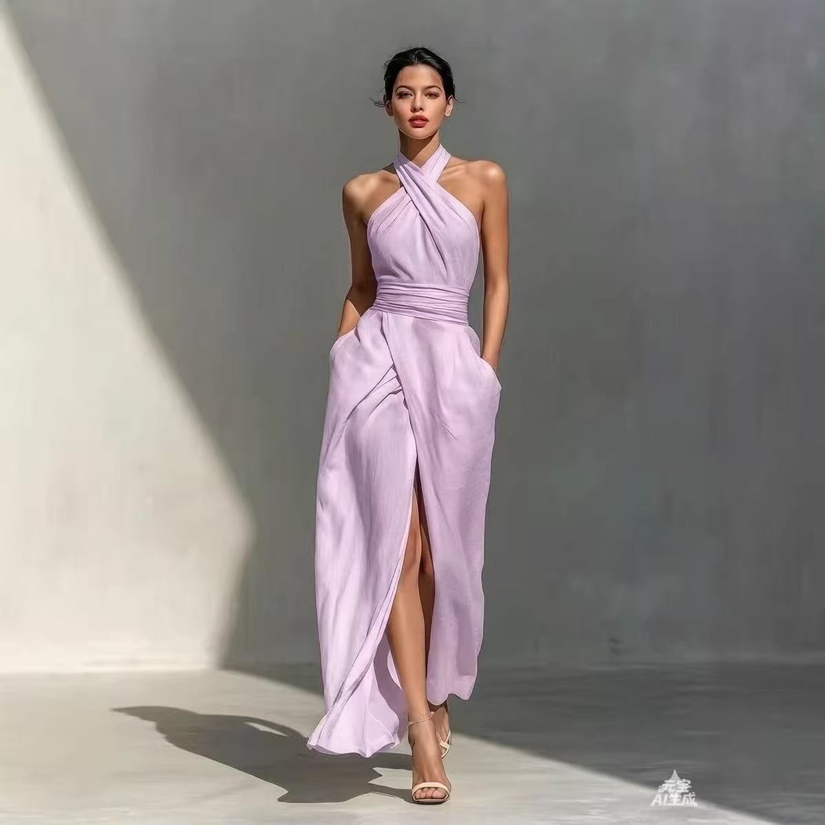Chique, effen lange boho jurk  - Maxi Dress Halter recensie en prijs