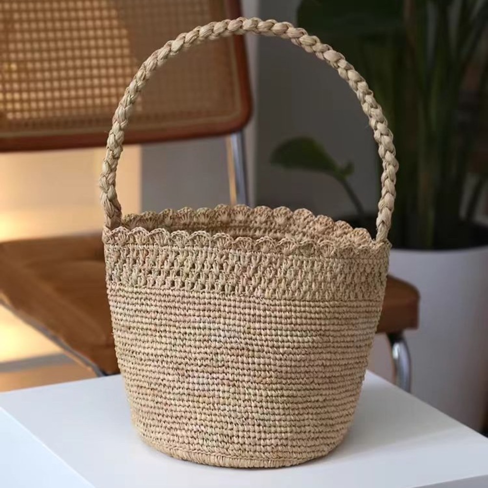 Handgemaakte gehaakte stro emm - Crochet Bag Raffia recensie en prijs